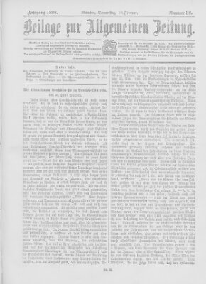 Allgemeine Zeitung Donnerstag 10. Februar 1898