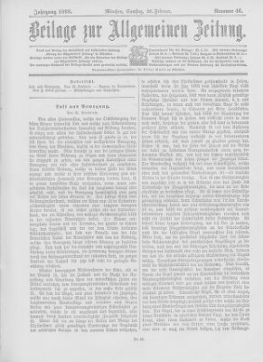 Allgemeine Zeitung Samstag 26. Februar 1898
