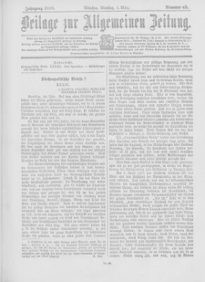 Allgemeine Zeitung Dienstag 1. März 1898