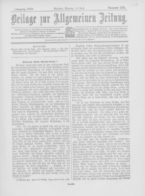 Allgemeine Zeitung Montag 13. Juni 1898
