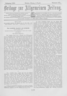 Allgemeine Zeitung Montag 8. August 1898