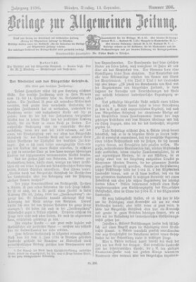 Allgemeine Zeitung Dienstag 13. September 1898