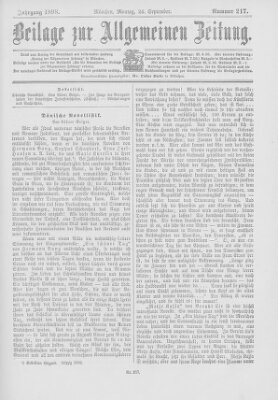 Allgemeine Zeitung Montag 26. September 1898