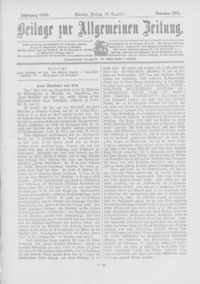Allgemeine Zeitung Freitag 16. Dezember 1898