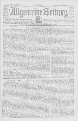 Allgemeine Zeitung Dienstag 14. März 1899