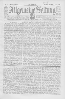 Allgemeine Zeitung Dienstag 1. August 1899