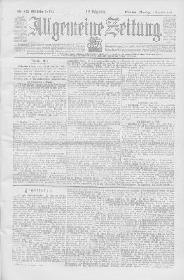 Allgemeine Zeitung Montag 4. September 1899