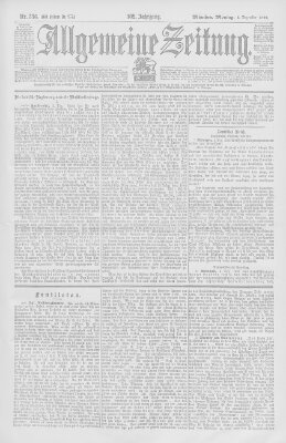 Allgemeine Zeitung Montag 4. Dezember 1899