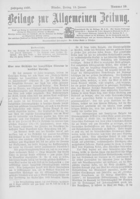 Allgemeine Zeitung Freitag 13. Januar 1899