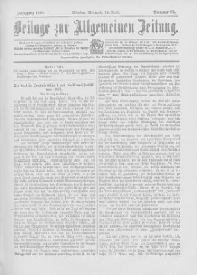 Allgemeine Zeitung Mittwoch 19. April 1899