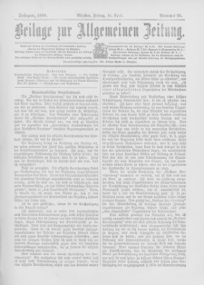 Allgemeine Zeitung Freitag 21. April 1899