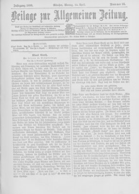 Allgemeine Zeitung Montag 24. April 1899