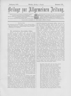 Allgemeine Zeitung Freitag 4. August 1899