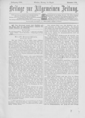 Allgemeine Zeitung Montag 14. August 1899