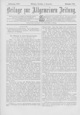 Allgemeine Zeitung Samstag 4. November 1899
