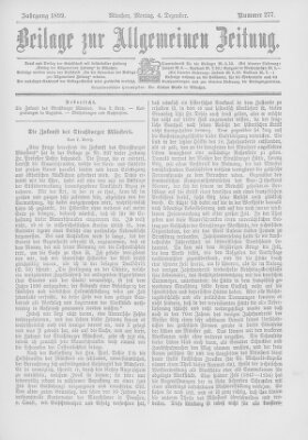 Allgemeine Zeitung Montag 4. Dezember 1899