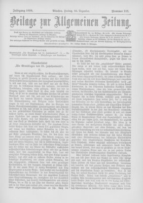 Allgemeine Zeitung Freitag 22. Dezember 1899