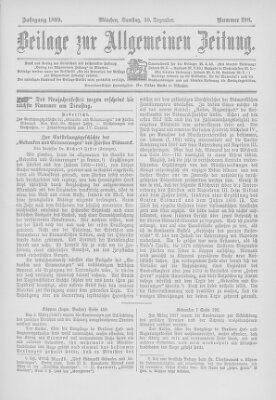 Allgemeine Zeitung Samstag 30. Dezember 1899