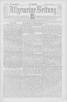 Allgemeine Zeitung Samstag 21. April 1900