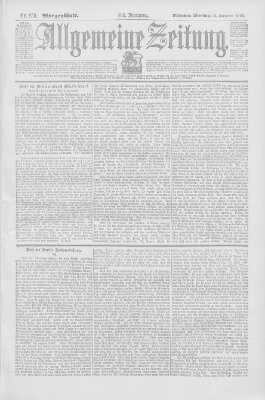 Allgemeine Zeitung Dienstag 11. September 1900