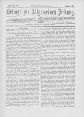 Allgemeine Zeitung Freitag 12. Januar 1900