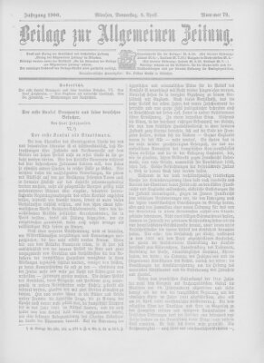 Allgemeine Zeitung Donnerstag 5. April 1900