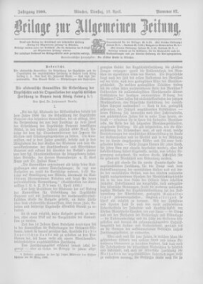 Allgemeine Zeitung Dienstag 17. April 1900