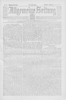 Allgemeine Zeitung Dienstag 8. Januar 1901