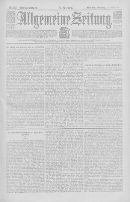 Allgemeine Zeitung Samstag 17. August 1901