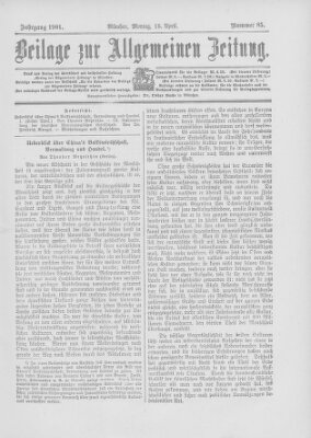 Allgemeine Zeitung Montag 15. April 1901
