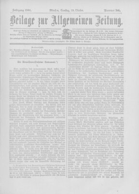 Allgemeine Zeitung Samstag 19. Oktober 1901