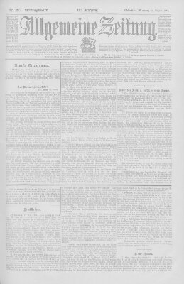 Allgemeine Zeitung Montag 18. August 1902