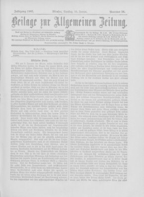 Allgemeine Zeitung Samstag 25. Januar 1902