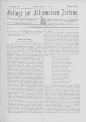 Allgemeine Zeitung Samstag 19. Juli 1902
