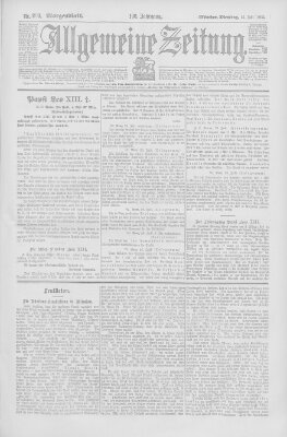 Allgemeine Zeitung Dienstag 21. Juli 1903