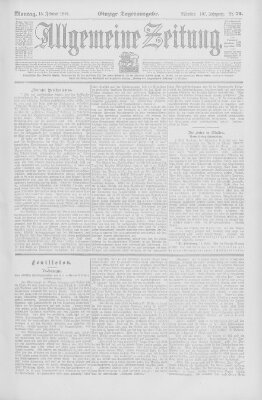 Allgemeine Zeitung Montag 15. Februar 1904