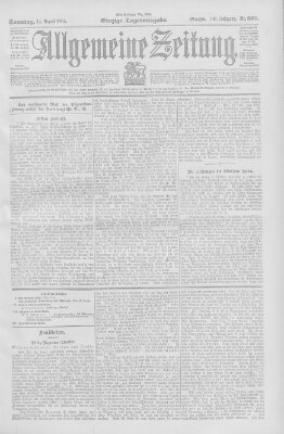 Allgemeine Zeitung Sonntag 14. August 1904