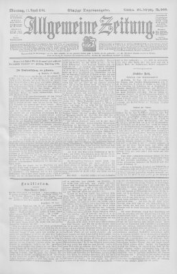 Allgemeine Zeitung Montag 15. August 1904