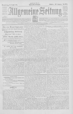 Allgemeine Zeitung Samstag 20. August 1904