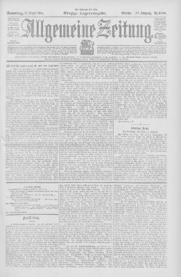 Allgemeine Zeitung Sonntag 28. August 1904