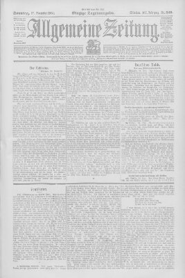 Allgemeine Zeitung Sonntag 27. November 1904