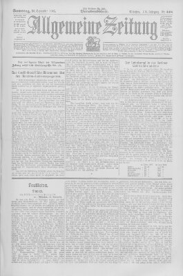 Allgemeine Zeitung Samstag 30. September 1905