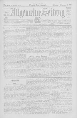 Allgemeine Zeitung Montag 20. November 1905