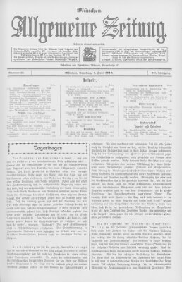 Allgemeine Zeitung Samstag 1. Juni 1912