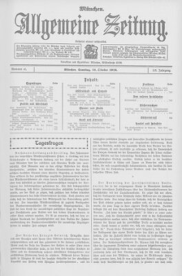 Allgemeine Zeitung Samstag 12. Oktober 1912