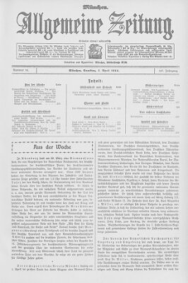 Allgemeine Zeitung Samstag 4. April 1914