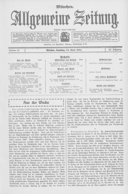 Allgemeine Zeitung Samstag 18. April 1914