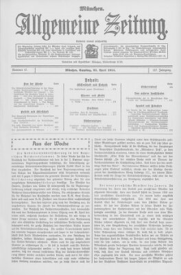 Allgemeine Zeitung Samstag 25. April 1914