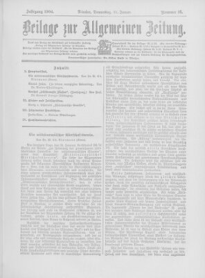 Allgemeine Zeitung Donnerstag 21. Januar 1904