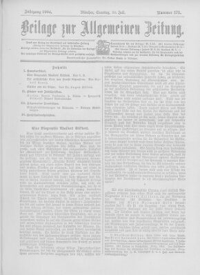 Allgemeine Zeitung Samstag 30. Juli 1904